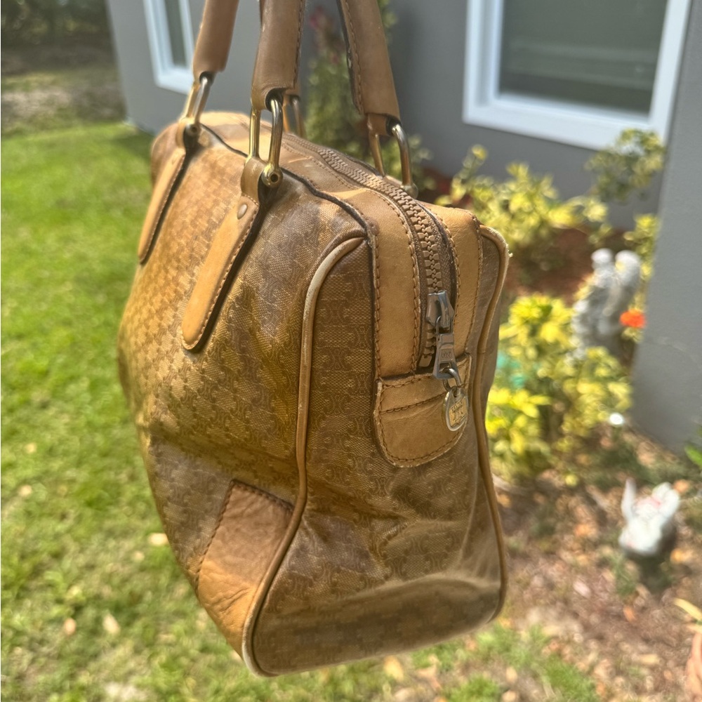 Celine Brown Monogram Boston-Style Top-Handle Bag - Picture 4 of 12